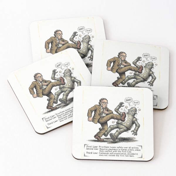 Item preview, The Three Laws of Robotics - Funny Isaac Asimov Vintage Comic Art designed and sold by FreiherrPK.