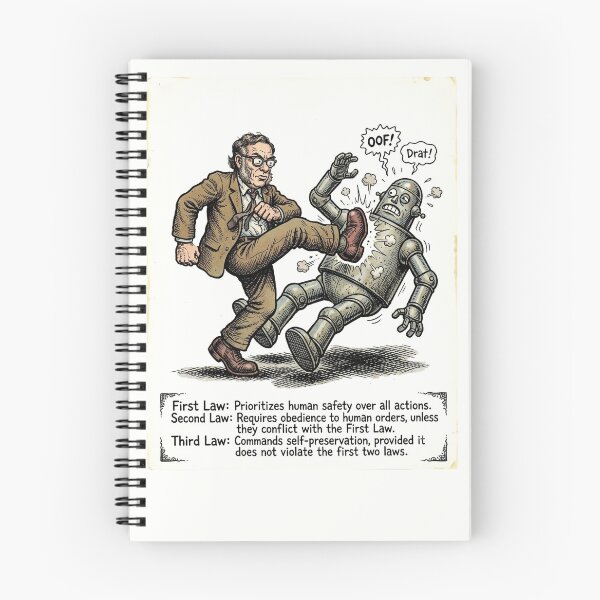 Item preview, The Three Laws of Robotics - Funny Isaac Asimov Vintage Comic Art designed and sold by FreiherrPK.