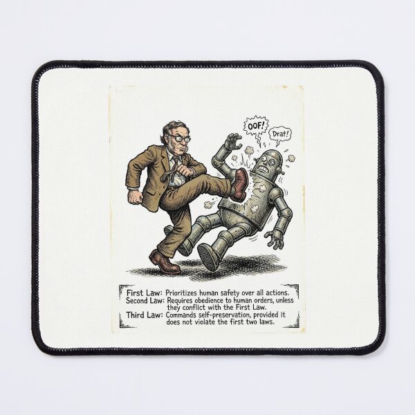 Item preview, The Three Laws of Robotics - Funny Isaac Asimov Vintage Comic Art designed and sold by FreiherrPK.