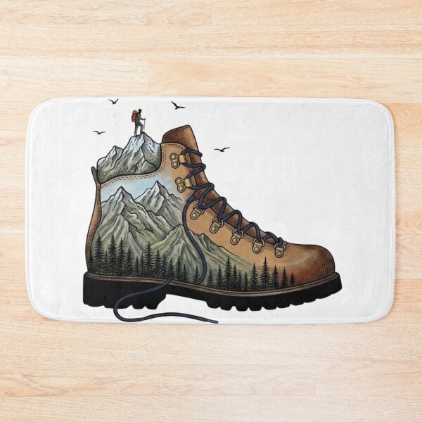 Item preview, Surreal Hiking Boot Mountain Landscape Vintage  designed and sold by GabeMountainArt.