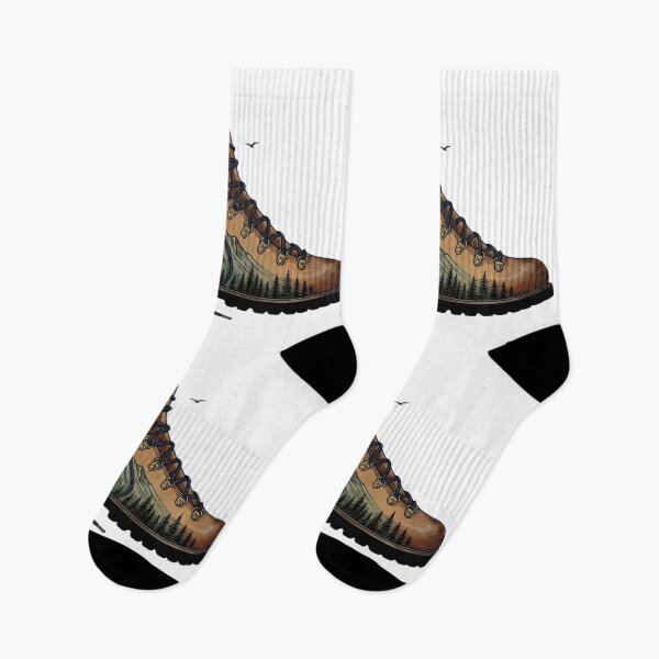 Item preview, Surreal Hiking Boot Mountain Landscape Vintage  designed and sold by GabeMountainArt.
