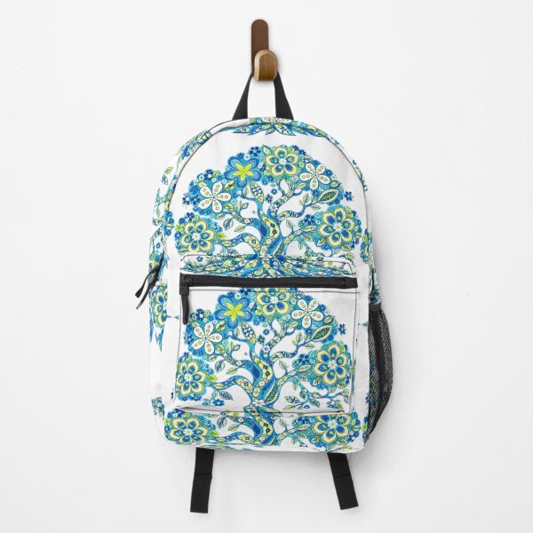 Item preview, Blue & Yellow Floral Tree of Life – Vibrant Folk Art designed and sold by Awarrie.