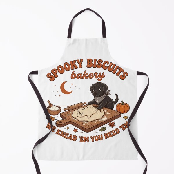 Item preview, Spooky Biscuits Bakery Black Dog Kneading Ghost Dough Halloween T-Shirt Design designed and sold by KreatoLab.