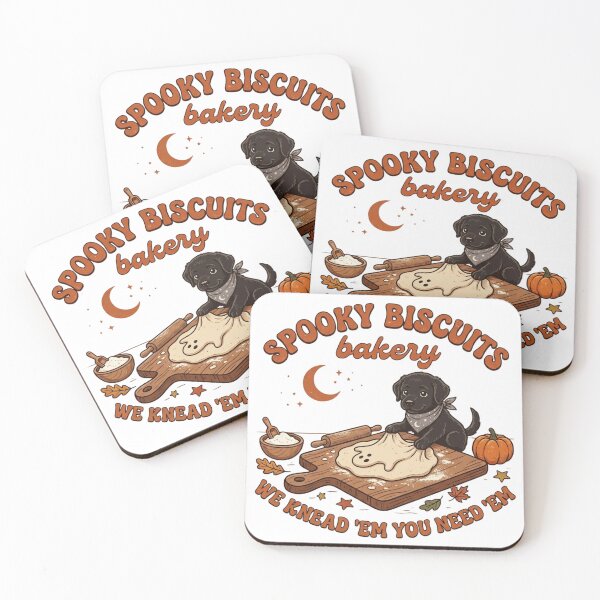 Item preview, Spooky Biscuits Bakery Black Dog Kneading Ghost Dough Halloween T-Shirt Design designed and sold by KreatoLab.