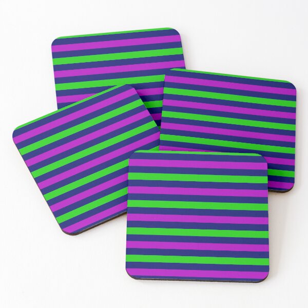 Item preview, Purple and Green Stripes Design Navy Blue  designed and sold by PatternTitan.