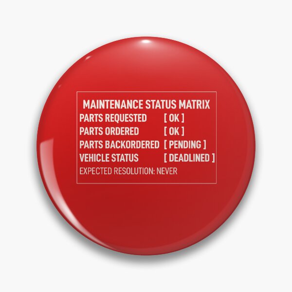 Item preview, Maintenance Status Matrix — Parts Pending designed and sold by incognipress.