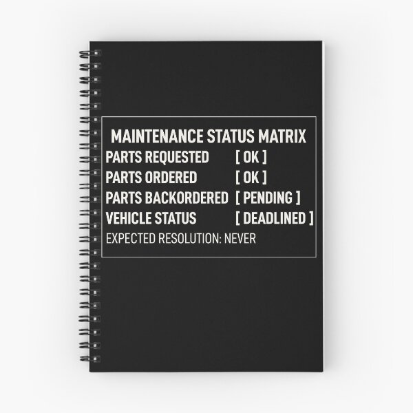 Item preview, Maintenance Status Matrix — Parts Pending designed and sold by incognipress.