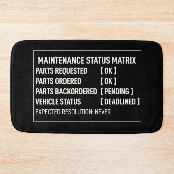 Item preview, Maintenance Status Matrix — Parts Pending designed and sold by incognipress.