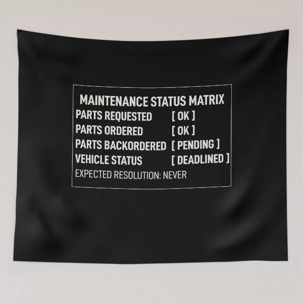 Item preview, Maintenance Status Matrix — Parts Pending designed and sold by incognipress.