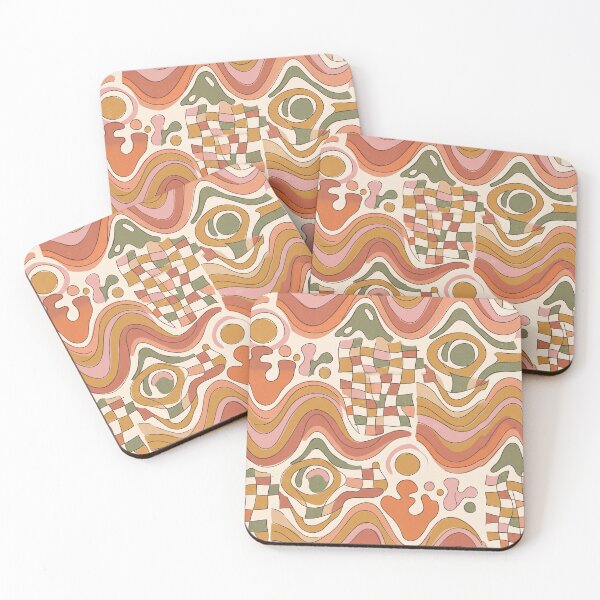 Item preview, Retro Groovy Pattern of 70s Waves and Abstract Squares designed and sold by Pattique.