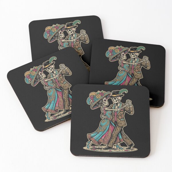 Item preview, Dancing Calaveras - Mexican Catrina & Catrín Dia de los Muertos Art designed and sold by FreiherrPK.