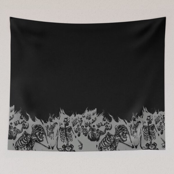 Item preview, Skeleton Inferno Cyber Sigilism - Gothic Dark Aesthetic Flames designed and sold by BrontesWhimsyStore.
