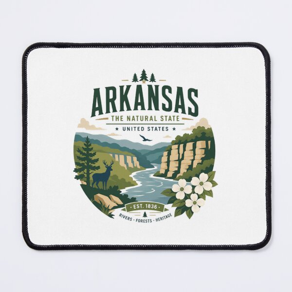 Item preview, Arkansas The Natural State United States Est. 1836 Rivers Forests Heritage State Pride Resident Nature Lover designed and sold by Simsimah26Parks.