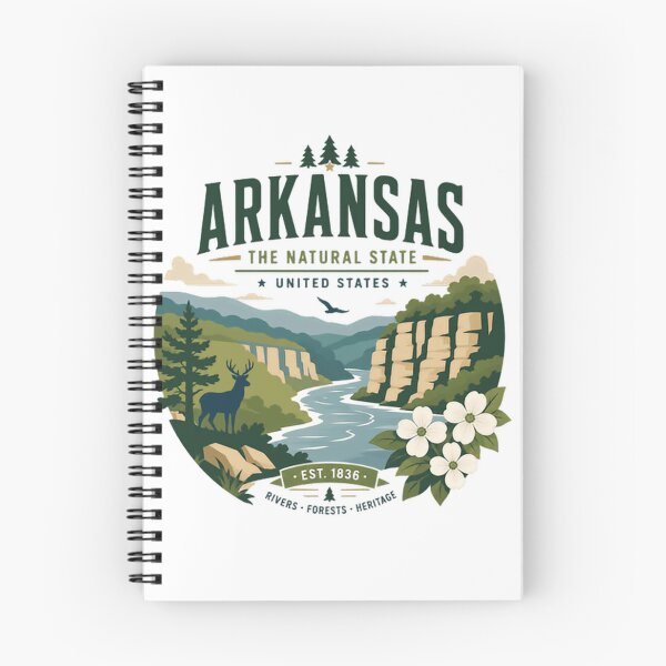 Item preview, Arkansas The Natural State United States Est. 1836 Rivers Forests Heritage State Pride Resident Nature Lover designed and sold by Simsimah26Parks.