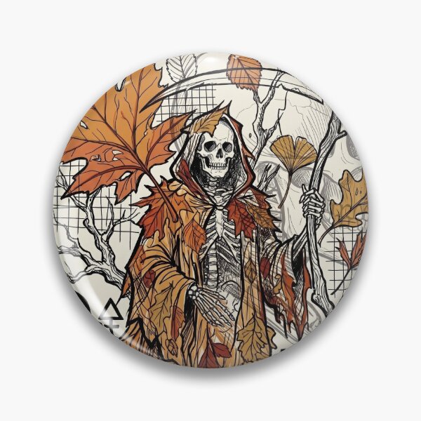Item preview, Autumn Death - Gothic Grim Reaper Fall Astrology Foliage Art designed and sold by FreiherrPK.