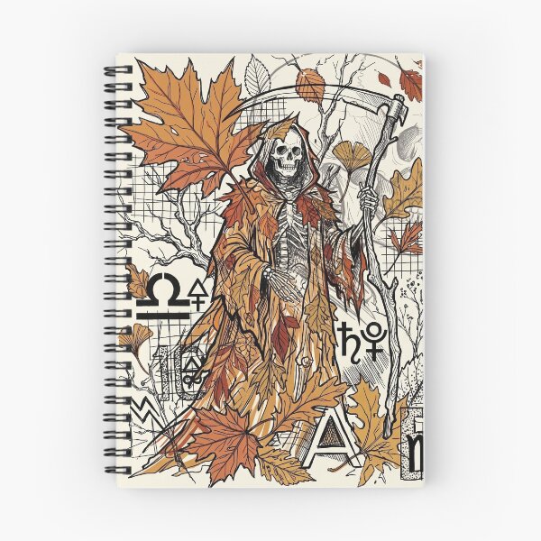 Item preview, Autumn Death - Gothic Grim Reaper Fall Astrology Foliage Art designed and sold by FreiherrPK.