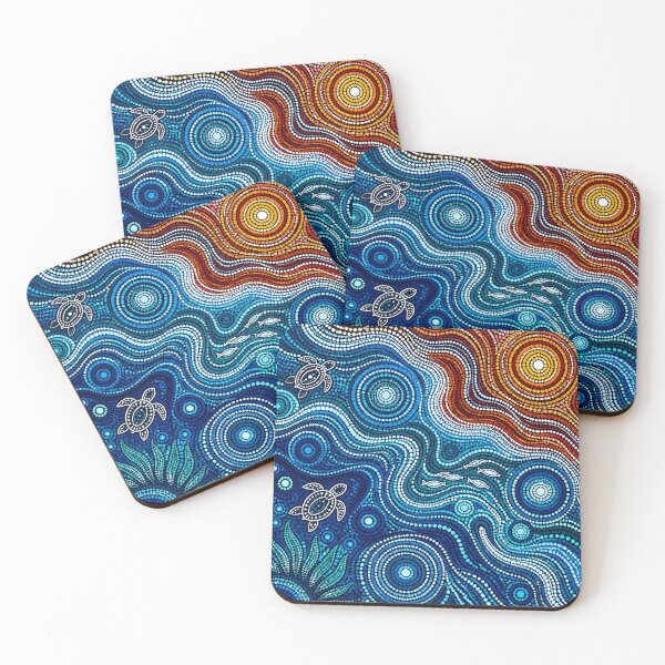 Item preview, Aboriginal Inspired Dot Art - Ocean Fauna Pattern designed and sold by GrinGalore.