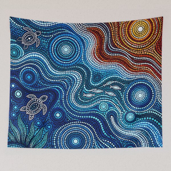 Item preview, Aboriginal Inspired Dot Art - Ocean Fauna Pattern designed and sold by GrinGalore.