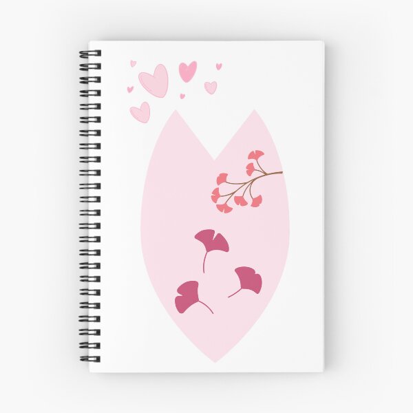 Item preview, Minimalist Pink Tulip Petal Ginkgo Leaves Hearts Graphic designed and sold by Rehnair.