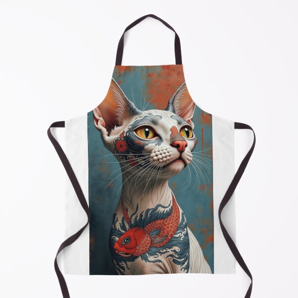 Item preview, Tattooed Sphynx Cat – Japanese Koi Art designed and sold by EleganceStudio.