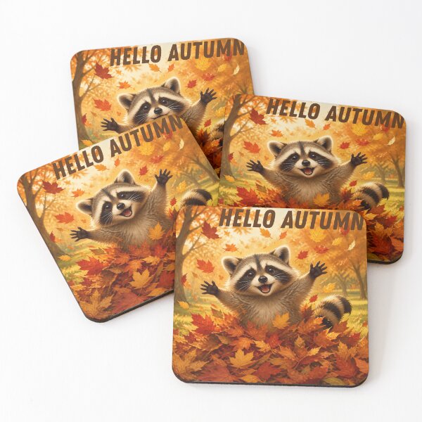 Item preview, Hello Autumn funny raccoon - fall gifts designed and sold by ewicraft.