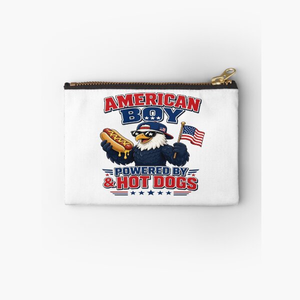 Item preview, American Boy Powered by Hotdogs – Funny Patriotic Eagle USA Shirt designed and sold by Sushikidsntoddlers.