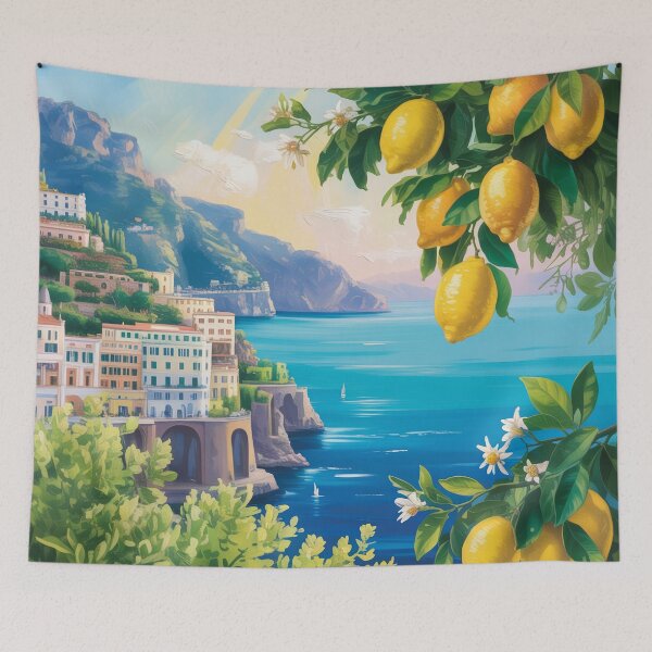 Item preview, Amalfi Coast Lemon Grove – Mediterranean Citrus Landscape Travel Wall Art designed and sold by Tamas Das.