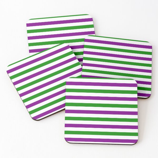 Item preview, Purple and Green Stripes Design White  designed and sold by PatternTitan.
