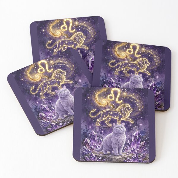 Item preview, Mystical Leo Cat - Golden Lion Zodiac Constellation designed and sold by Moody Vibes Studio.