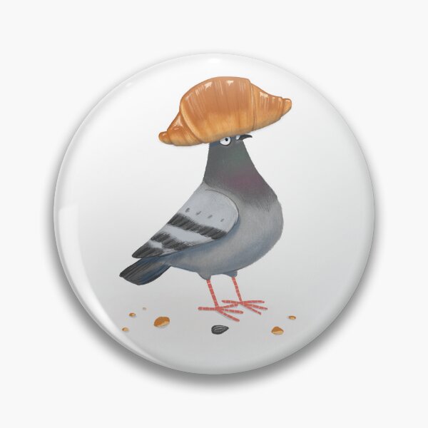 Item preview, Pigeon Wearing a Croissant Hat designed and sold by Lorindragon.