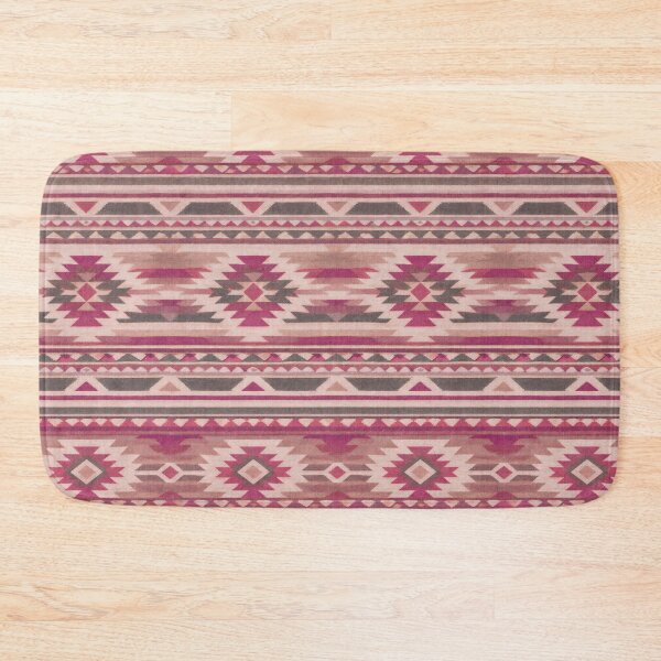Item preview, Raspberry pink Southwestern kilim rug pattern designed and sold by Anne Londez Studio.
