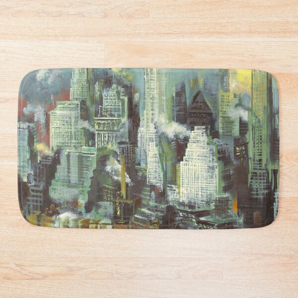 Item preview, New York Harbor skyline cityscape landscape painting by George Grosz designed and sold by Jéanpaul  Ferro.