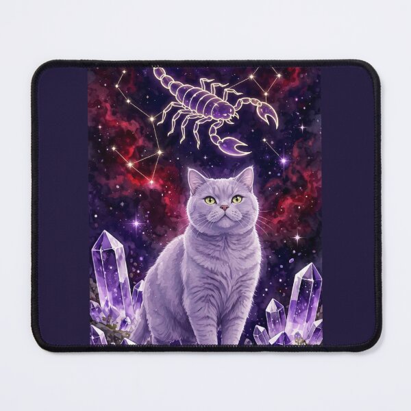 Item preview, Chubby Scorpio Cat - Crystal Cosmic Zodiac Scorpion designed and sold by Moody Vibes Studio.