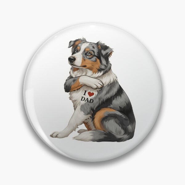 Item preview, Australian Shepherd I Love Dad Tattoo Shirt designed and sold by fimacurtuse.