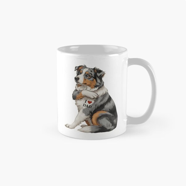 Item preview, Australian Shepherd I Love Dad Tattoo Shirt designed and sold by fimacurtuse.