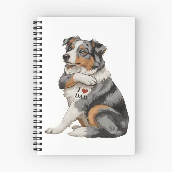 Item preview, Australian Shepherd I Love Dad Tattoo Shirt designed and sold by fimacurtuse.