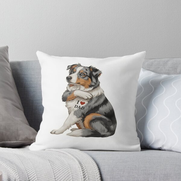 Item preview, Australian Shepherd I Love Dad Tattoo Shirt designed and sold by fimacurtuse.