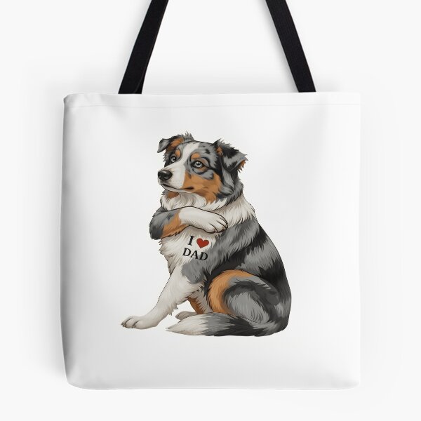 Item preview, Australian Shepherd I Love Dad Tattoo Shirt designed and sold by fimacurtuse.
