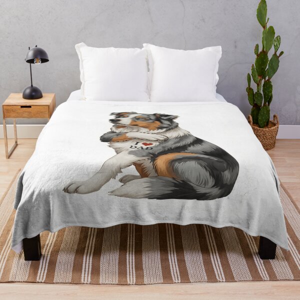 Item preview, Australian Shepherd I Love Dad Tattoo Shirt designed and sold by fimacurtuse.