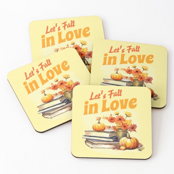 Item preview, Let's Fall in Love Autumn Pumpkin Book Watercolor Design designed and sold by PrintandJoy.