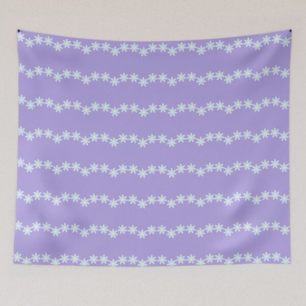 Item preview, Minimalist Pastel Blue Flower Daisy Garland Borders Pattern Sheet designed and sold by Rehnair.