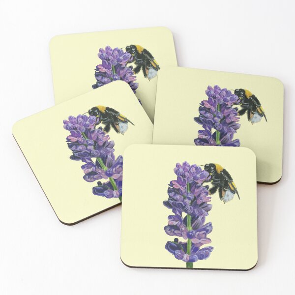 Item preview, Bumblebee - Honey Bee - Bee art - Lavender - Bee decor - Bumblebee decor designed and sold by IslesArt.