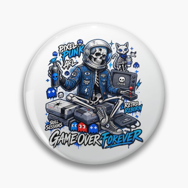 Item preview, Pixel Punk Retro Reborn Gaming Skeleton T-Shirt & Hat designed and sold by KTD28_SHOP.