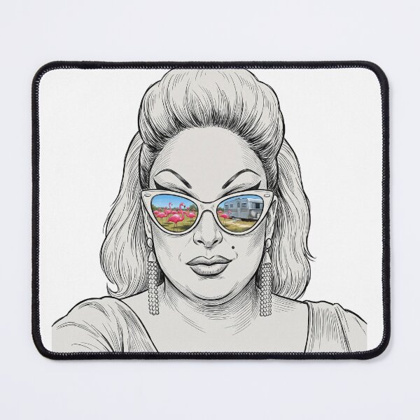 Item preview, Divine Pink Flamingos Trailer Shades Reflection designed and sold by Bad-Decisions-Designs.