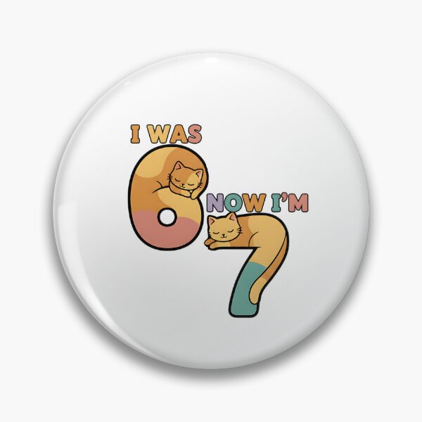 Item preview, i was 6 now i am 7 funny birthday meme  six seven  cat lovers designed and sold by ArtDesignTp.