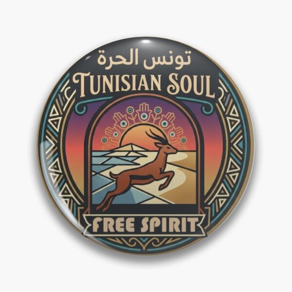 Item preview, Tunisian Soul Free Spirit - Vintage Sahara Desert Gazelle Badge designed and sold by Salma.Store.