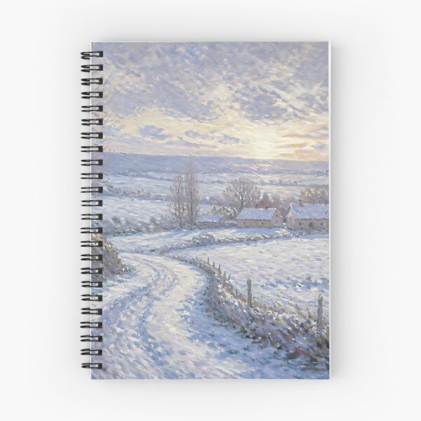 Item preview, Impressionist Snowy Country Road Winter Landscape Oil Painting Poster designed and sold by Wandered North.