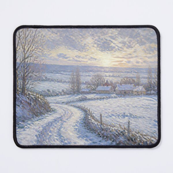 Item preview, Impressionist Snowy Country Road Winter Landscape Oil Painting Poster designed and sold by Wandered North.