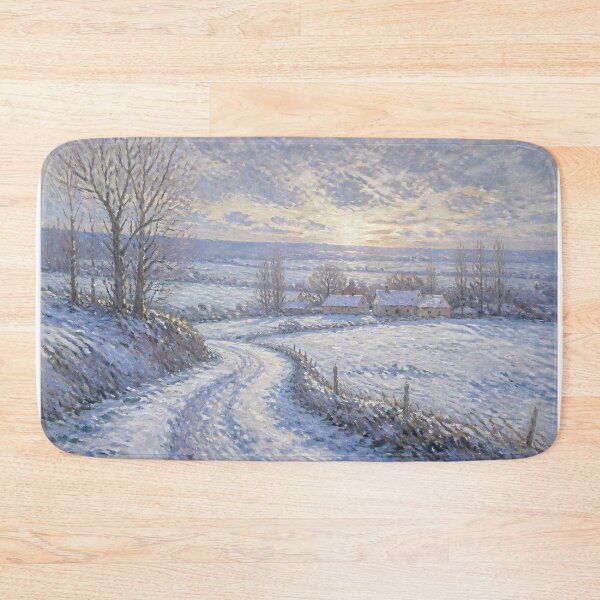 Item preview, Impressionist Snowy Country Road Winter Landscape Oil Painting Poster designed and sold by Wandered North.