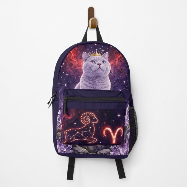 Item preview, Chubby Aries Cat - Crystal Cosmic Zodiac Ram designed and sold by Moody Vibes Studio.